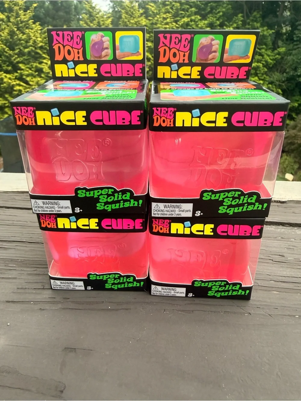 Nee Doh Nice Cube Squishy Stress Toy - Bright Pink